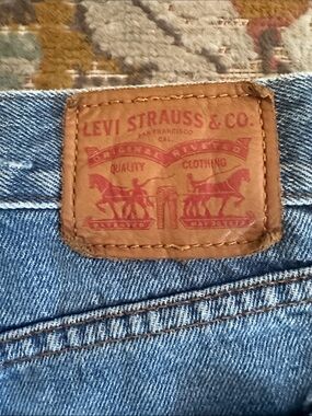 Levi's Light Blue Straight Leg Jeans with Brown Patch